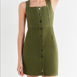 Urban Outfitters Green Denim Dress
